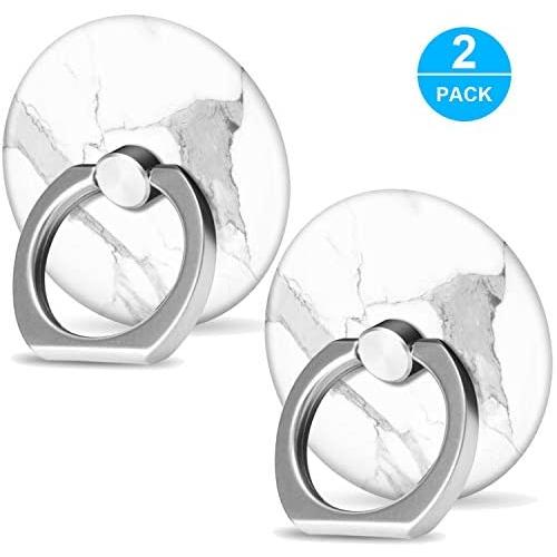 Cellphone Ring Holder Finger Kickstand (2 Pack) - ifab 360° Rotation/Sturdy/Reusable/Grip/Stand/Universal - Compatible with All Smartphones - Marble Circle