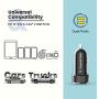 RAMPOW 24W Dual USB Car Charger - [DC 12-24V] 4.8A Fast Car Charger - USB Car Charger Adapter Compatible with iPhone, Samsung, LG, HTC, Sony, Oneplus, Tablets, GPS Devices and More - Black