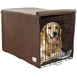 My Doggy Place Ultra Absorbent Microfiber Chenille Dog Crate Padded Covers for Pets, Premium, Durable, Washable Kennel Protector Privacy Shield (Brown and Charcoal) (Small, Medium, Large)