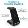Wireless Charger Stand, CIYOYO 3 in 1 Fast Wireless Charging Station Dock for Airpods Pro 2 1, Apple Watch Series 5/4/3/2/1, iPhone 11/11 Pro/11 Pro Max Qi Certified Phones(with QC 3.0 Adapter)
