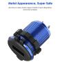 Quick Charge 3.0 USB Car Charger, SunnyTrip 36W Aluminum Waterproof Fast QC 3.0 USB Charger Socket Outlet Power Adapter with LED Voltmeter for 12V/24V Marine Boat Motorcycle ATV Golf Cart Truck