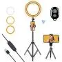 LED Ring Light 10" with Tripod Stand & Phone Holder for YouTube Video, Desk Selfie Ring Light Dimmable for Streaming, Makeup, Photography Compatible with iPhone Android LED Ring Light 10" with Tripod Stand & Phone Holder for YouTube Video, Desk Selfie Ring Light Dimmable for Streaming, Makeup, Photography Compatible with iPhone Android