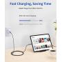 USB C to USB C Fast Charging Cable 100W 10ft, JSAUX 5A USB Type C Cable Compatible with MacBook Pro 2019 2018, iPad Pro 2019 2018, Samsung Galaxy S20 S20+ S20 Ultra Note 10 Plus A80, Pixel 3/3a/2-Grey
