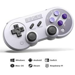 8Bitdo SN30 Pro Wireless Bluetooth Controller with Joysticks Rumble Vibration USB-C Cable Gamepad for Windows, Mac OS, Android, Steam, Compatible with Nintendo Switch