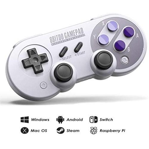 8Bitdo SN30 Pro Wireless Bluetooth Controller with Joysticks Rumble Vibration USB-C Cable Gamepad for Windows, Mac OS, Android, Steam, Compatible with Nintendo Switch