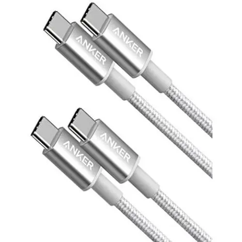 USB C Cable, Anker 2 Pack New Nylon USB C to USB C Cable (3.3ft 60W), PD Type C Charging Cable for MacBook Pro 2020, iPad Pro, Galaxy S20, Switch, Pixel, LG and Other USB C Charger Silver USB C Cable, Anker 2 Pack New Nylon USB C to USB C Cable (3.3ft 60W), PD Type C Charging Cable for MacBook Pro 2020, iPad Pro, Galaxy S20, Switch, Pixel, LG and Other USB C Charger Silver