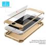ORETECH iPhone 8 Case, iPhone 7 Case, with[2 x Tempered Glass Screen Protector] 360° Full Body Shockproof Protection Cover Ultra-Thin Hard PC + Soft Rubber Silicone for iPhone 7/8-4.7 -Gold