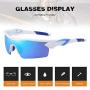Bevi Polarized Sports Sunglasses TR90 Unbreakable Frame for Men Women Running Cycling Golf Baseball