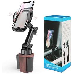 Cup Holder Phone Mount for Car, SUPERONE Adjustable Cup Holder Car Mount Compatible with iPhone 11, 11 Pro, 11 Pro Max, XS Max, XS, XR, Galaxy S20 Ultra, S20+, S20 and More