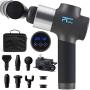 PTsolo Massage Gun Deep Tissue Muscle Massage Gun Handheld Body Percussion Massager 20 Speed Adjustable Electric Massager with 6 Heads for Relieving Muscle Pain Soreness and Stiffness