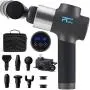PTsolo Massage Gun Deep Tissue Muscle Massage Gun Handheld Body Percussion Massager 20 Speed Adjustable Electric Massager with 6 Heads for Relieving Muscle Pain Soreness and Stiffness