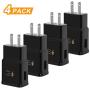 Adaptive Fast Charging USB Wall Charger Adapter [4-Pack ] Power Adapter Charging Block Compatible with Samsung Galaxy S6 S7 S8 S9 S10 Plus Edge, Note 8 9, Lg G5 G6 G7 V20 V30 ThinQ, iPhone, and More