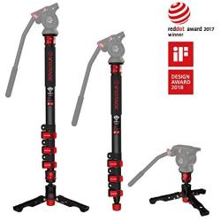 IFOOTAGE Monopod for Cameras, 59" Carbon Fiber Video Monopod with Feet, Compatible for DSLR Cameras and Camcorders