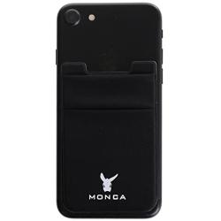 Monca Credit Card [Double Secure] Holder Stick on Wallet Discreet ID Holder Lycra Spandex Card Sleeves [Lid & Pocket] iPhone x 6s 7 8 Samsung Galaxy s8 Note 8 Blu Smartphones (Black)