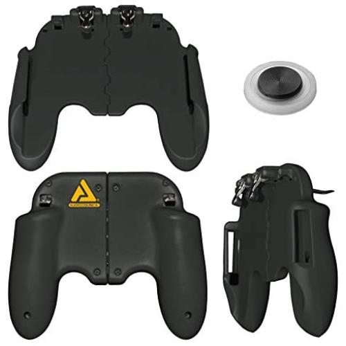 Mobile Game Controller PUBG Mobile Controller Gamepad with Joystick Mobile Trigger for 4-7 Inch Mobile Phones (Black/Gold)