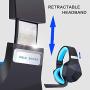 PC Gaming Headset for PS4 Xbox One, Onikuma 3.5mm Stereo USB LED Headphones with Omnidirectional Microphone, Volume Control for Computer Laptop Mac Playstation 4 by YSSHUI-Black + Blue