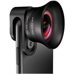 Phone Camera Lens Pro - ANGFLY 4K HD 2 in 1 Aspherical Wide Angle Lens & Super Macro Lens,Clip-On Cell Phone Camera Lenses Compatible with iPhone,Android,Samsung Mobile Phones and Tablets