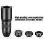Phone Camera Lens, CESCOM 9 in 1 Cell Phone Camera Lens Kits, 25X Telephoto Zoom Lens, 20X Macro Lens, 120° Wide Angle Lens, 198° Fisheye Lens for iPhone 11 Pro/X/XR/XS Max/8+/7, Google and Android.