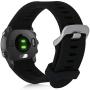 kwmobile Silicone Watch Strap Compatible with Garmin Forerunner 245/245 Music - Fitness Tracker Band with Clasp - Black