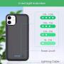 LanLuk Battery Case for iPhone 11, 6800mAh Portable Protective Charging Case Compatible with Apple iPhone 11 (6.1inch) Rechargeable Extended Battery Charger Case Backup Power Bank Cover(Black)
