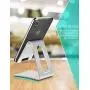 LORERAN Cell Phone Stand, Phone Dock, Phone Holder, Cradle for Smartphone and Tablet, Aluminum Stand Compatible with Samsung iPhone 11 Pro Xs Xs Max Xr X 8 7 6 6s Plus 5 5s 5c - (Silver)