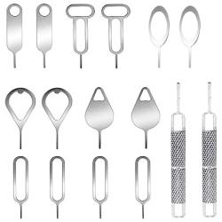 AYWFEY 16 Pieces SIM Card Removal Openning Tool Tray Eject Pins Needle Opener Ejector Compatible with All iPhone Apple iPad HTC Samsung Galaxy Cell Phone Smartphone Watchchain Link Remover