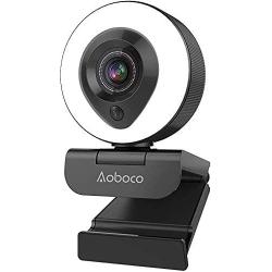 Webcam Streaming 1080P Full HD with Dual Microphone and Ring Light, Aoboco USB Pro Web Camera Stream for Mac Windows Laptop Twitch Xbox One Skype YouTube OBS Xsplit