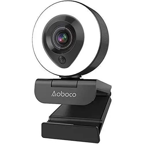 Webcam Streaming 1080P Full HD with Dual Microphone and Ring Light, Aoboco USB Pro Web Camera Stream for Mac Windows Laptop Twitch Xbox One Skype YouTube OBS Xsplit Webcam Streaming 1080P Full HD with Dual Microphone and Ring Light, Aoboco USB Pro Web Camera Stream for Mac Windows Laptop Twitch Xbox One Skype YouTube OBS Xsplit