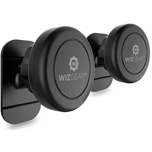 WizGear Magnetic Phone Mount, Universal Stick On (2 Pack) Dashboard Magnetic Car Mount Holder, for Cell Phones and Mini Tablets with Fast Swift-snap Technology, Magnetic Cell Phone Mount WizGear Magnetic Phone Mount, Universal Stick On (2 Pack) Dashboard Magnetic Car Mount Holder, for Cell Phones and Mini Tablets with Fast Swift-snap Technology, Magnetic Cell Phone Mount