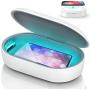 Cell Phone Sanitizer Portable Phone Cleaner Box with Wireless Charging, Phone Soap with Aroma Diffuser Electric Cleaner for iPhone Android Mobile Phone Jewelry Makeup Tools