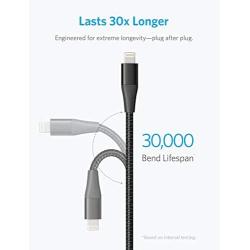 Anker Powerline+ II Lightning Cable (6ft), MFi Certified for Flawless Compatibility with iPhone Xs/XS Max/XR/X / 8/8 Plus / 7/7 Plus / 6/6 Plus / 5 / 5S and More(Black)