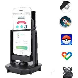 Phone Swing Step Counter Pedometer Compatible with Pokemon Go Poke Ball Plus Cellphone Accessories with USB Cable High Silent Version for Walking (Support 2 Phones Under 7.2 Inch)