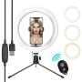 Selfie Ring Light with Tripod Stand & Cell Phone Holder, Eroboo 10.2 Mini Led Camera Ring Light for Live Stream/Youtute/TikTok/Photography, 3 Light Modes & 10 Brightness Levels