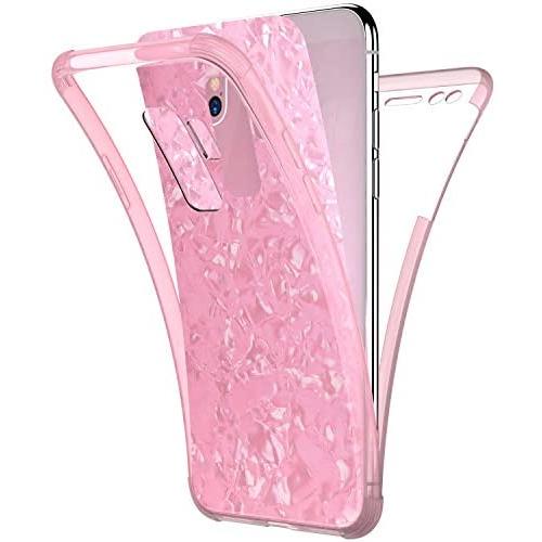 Compatible with Samsung Galaxy S9 Plus Case,PHEZEN Sparkle Bling Crystal Clear Bumper TPU Silicone Rubber Back Cover Slim Fit Shockproof 360 Full Body Protection Case Cover for Galaxy S9 Plus,Pink