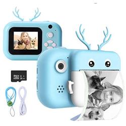 ieGeek Instant Print Kids Camera for Girls Boys Creative 24MP Digital Video Camera with Paper Film HD 1080P 2.4 Inch Color Screen Toy Selfie Mini Camera with 16GB SD Card