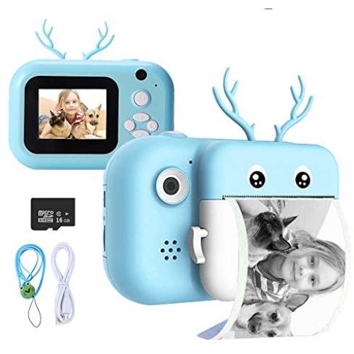 ieGeek Instant Print Kids Camera for Girls Boys Creative 24MP Digital Video Camera with Paper Film HD 1080P 2.4 Inch Color Screen Toy Selfie Mini Camera with 16GB SD Card