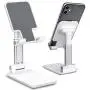Cell Phone Stand,Nesyd Angle Height Adjustable Desktop Holder Tablet Stand Mobile Phone Mount for Desk Sturdy Aluminum Metal Stand Compatible with Mobile Phone/iPad/Kindle/Tablet (White) Cell Phone Stand,Nesyd Angle Height Adjustable Desktop Holder Tablet Stand Mobile Phone Mount for Desk Sturdy Aluminum Metal Stand Compatible with Mobile Phone/iPad/Kindle/Tablet (White)