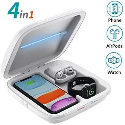 Phone Cleaner case, Cell Phone Wireless Charging Station, Multifunctional Cleaner Box Smartphone Cleaning Case Compatible for Airpods Pro iWatch iPhone 11 Pro Max 8 X XR XS Samsung Galaxy S10 Plus