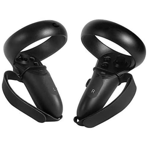 HIJIAO Hand Grip Straps Accessories for Oculus Quest, Rift S VR Gaming Headset Controller(Black (1 Pair))
