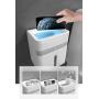 Omeet Toilet Paper Roll Holder with Automatic Sensor LED Lighting and Smartphone Holder Shelf, Wall Mounted Bathroom Tissue Storage, Waterproof, Large Dual Capacity