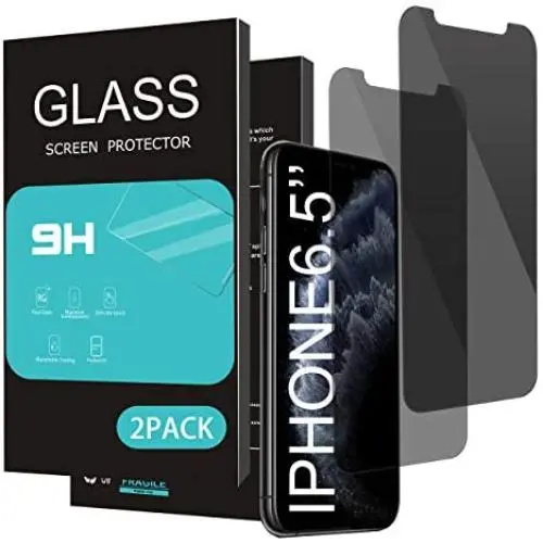 HOMEMO Privacy Screen Protector for iPhone 11 Pro Max/iPhone Xs Max 6.5Inch 2Pack Anti Spy Tempered Glass Anti Scratch Case Friendly HOMEMO Privacy Screen Protector for iPhone 11 Pro Max/iPhone Xs Max 6.5Inch 2Pack Anti Spy Tempered Glass Anti Scratch Case Friendly