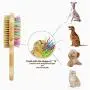 HOP Home of Paws Dog Brush for Grooming & Massaging Dogs, Cats & Other Animals – Fur Detangling Pins & Coat Smoothing Slicker Bristles, Natural Bamboo