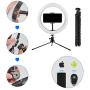 LED Ring Light 10” with Stand and Phone Holder, Selfie Ring Light with 3 Light Modes and 10 Brightness Level for Live Stream, Makeup, Photography, Youtuber, Vlogging, TikTok (10”/26CM)