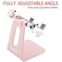 Adjustable Cell Phone Stand, CreaDream Phone Stand, Cradle, Dock, Holder, Aluminum Desktop Stand Compatible with iPhone Xs Max Xr 8 7 6 6s Plus 5s Charging, Accessories Desk,All Smart Phone-Rose Gold