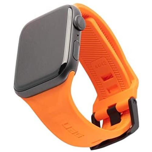 URBAN ARMOR GEAR UAG Compatible with Apple Watch 44mm 42mm Series 5/4/3/2/1 Silicone Band Scout [Orange] Slim Adjustable Waterproof Sporty Replacement Watch Strap