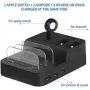 KeyEntre 6 Port USB Charging Station Multi Device USB Charging Dock Station HUB Desktop Charger Stand Organizer Compatible for iPhone ipad Airpods iwatch Kindle Tablet Multiple Devices, Black