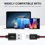 CLEEFUN USB Type C Charger Cable Fast Charging, [6-Pack, 3/3/6/6/10/10 ft] Nylon Braided USB C Cable Compatible with Samsung Galaxy S10e S10 S9 S8 Plus S10+, Note 9 10 8, Moto G8 G7 G6, LG G8 G7 G6