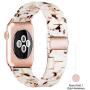 Light Apple Watch Band - Fashion Resin iWatch Band Bracelet Compatible with Copper Stainless Steel Buckle for Apple Watch Series 5 Series 4 Series 3 Series 2 Series1 (Nougat White, 38mm/40mm)