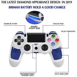 PS4 Controller Wireless Bluetooth Gamepad for Playstation 4 Clickable Touch Panel Joypad – Joystick with Sixaxis,Compatible with All PS4 Models & PC (Blue)