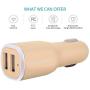Tranesca Compatible 4.8A/24W Dual USB Port Car Charger for iPhone X 8 7 6S 6 Plus, 5 SE 5S 5 5C, Samsung Galaxy S9 S8 S7 S6 Edge, Note 8 4, LG G6 G5 V10 V20, HTC,Nexus, iPad Pro and More-Gold